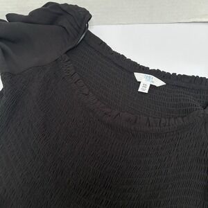 Time and Tru NWT‎ Black Smocked Square Neck Rayon Dress Size XXL (20)
